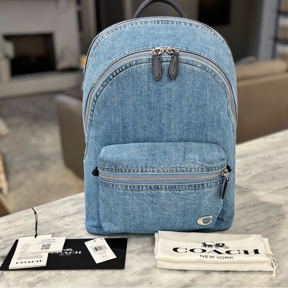 Coach Charter Denim Backpack NWT